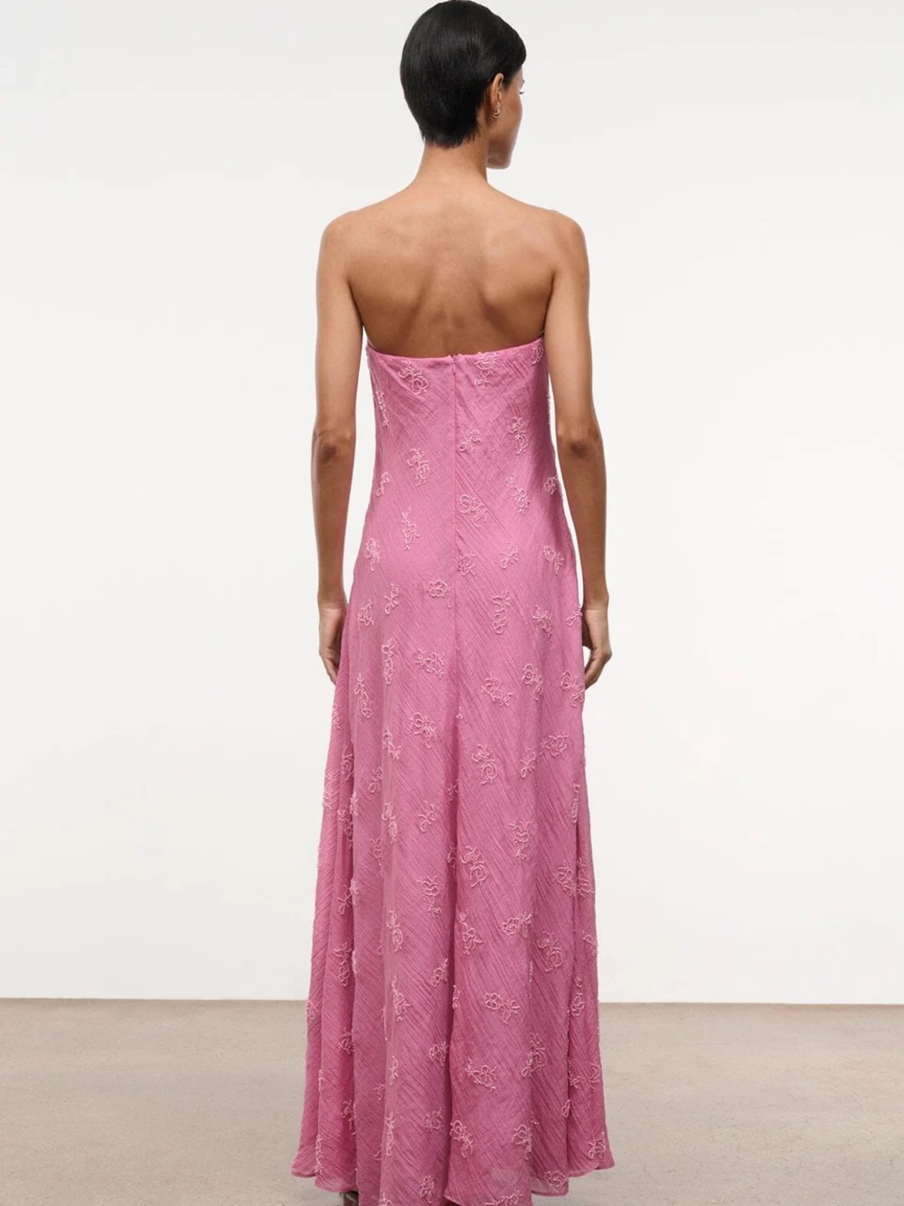 STAUD Cassie Strapless Pink Maxi Dress - Picture 2 of 3